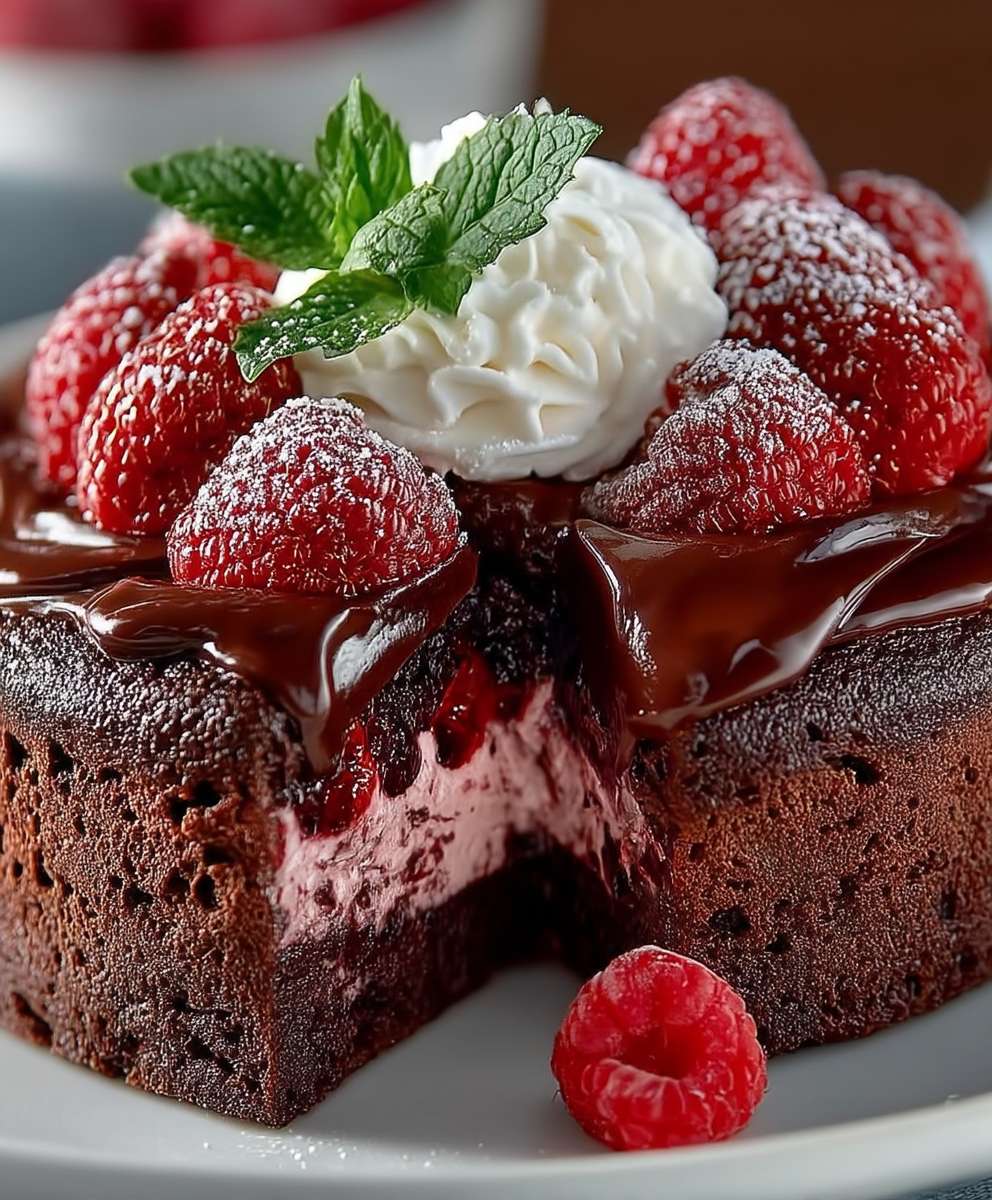 Himbeer Schoko Brownie Torte