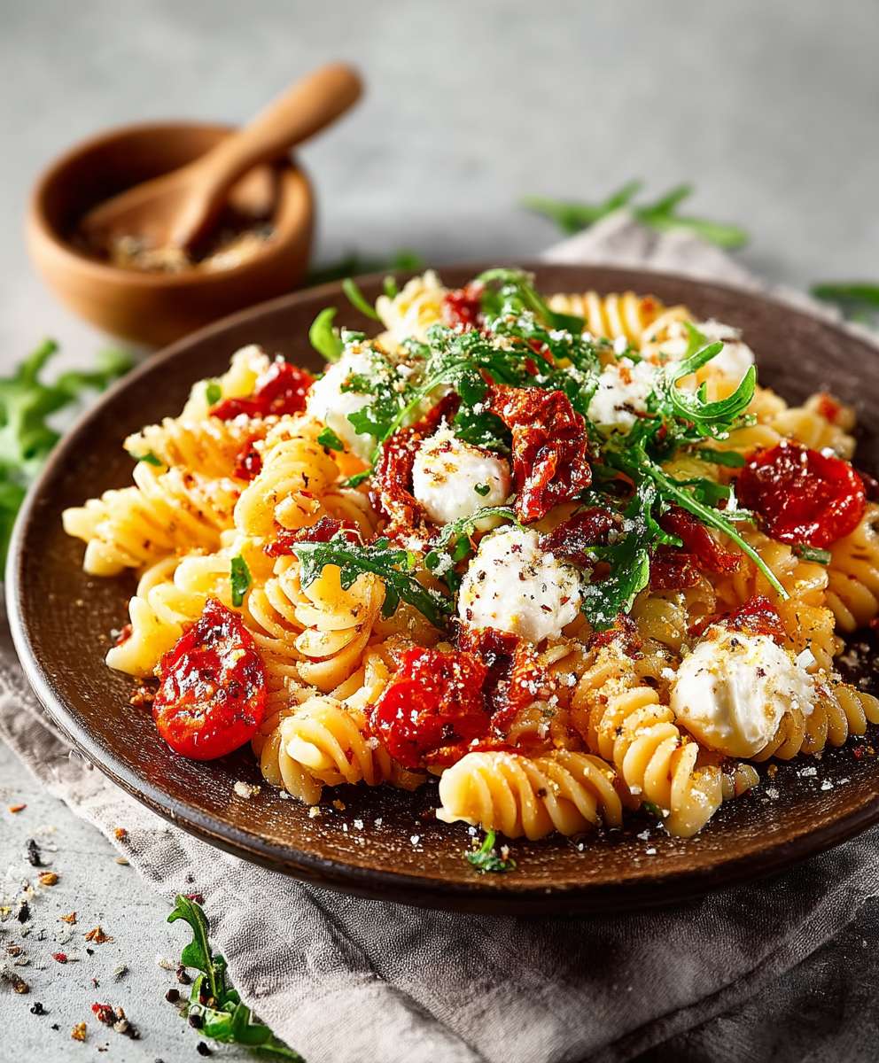 Nudelsalat getrocknete Tomaten Mozzarella