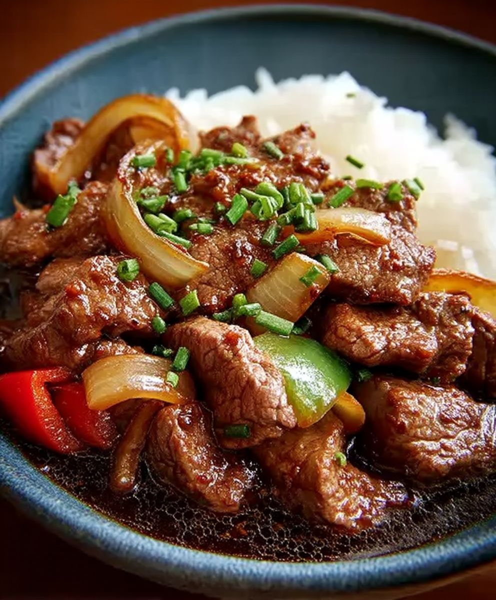 Chinesisches Rindfleisch Zwiebeln