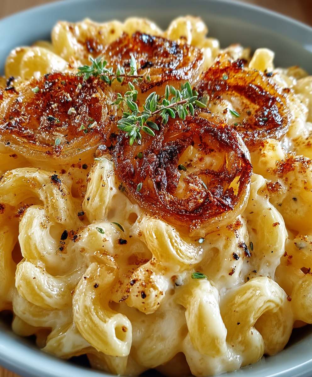 Französische Zwiebel Makkaroni Käse