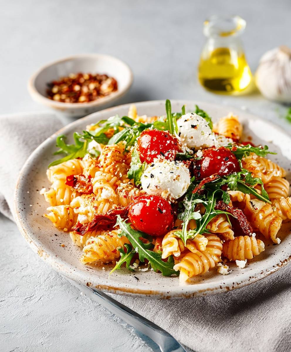 Nudelsalat getrocknete Tomaten Mozzarella