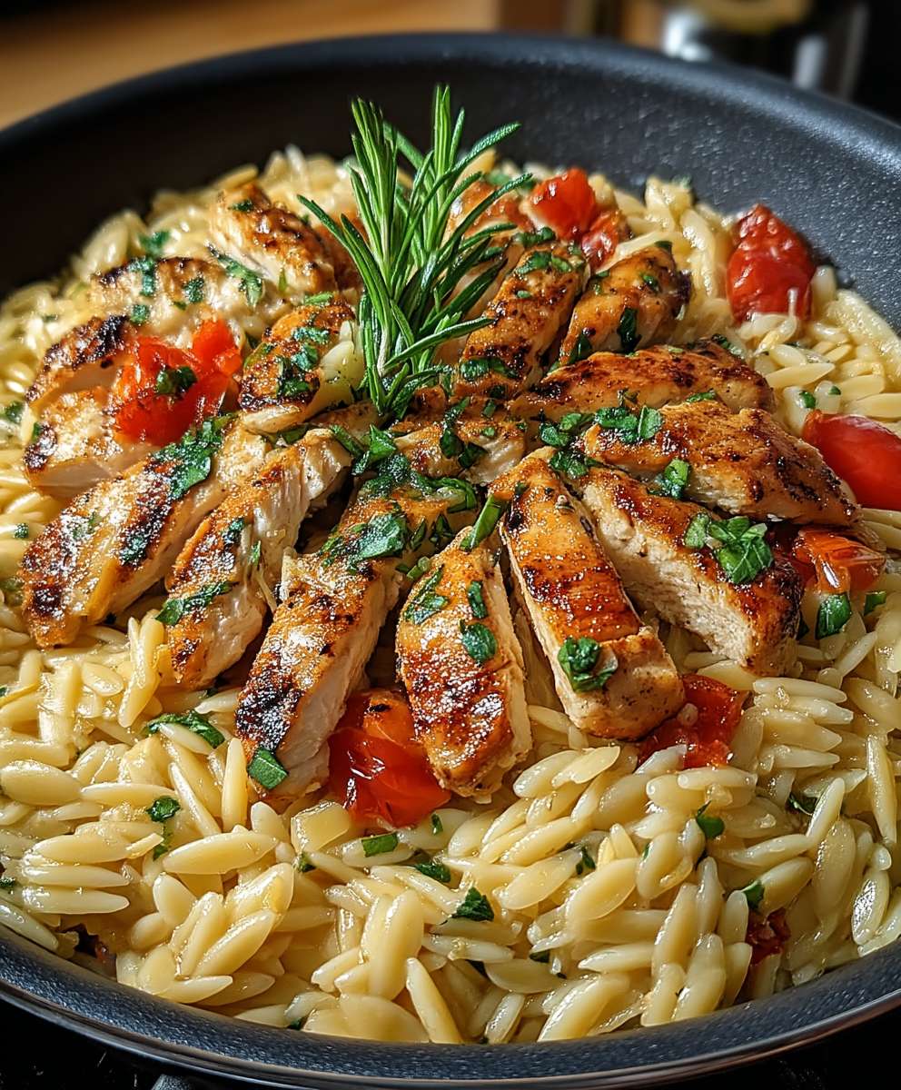 Orzo Pasta mit Hähnchen