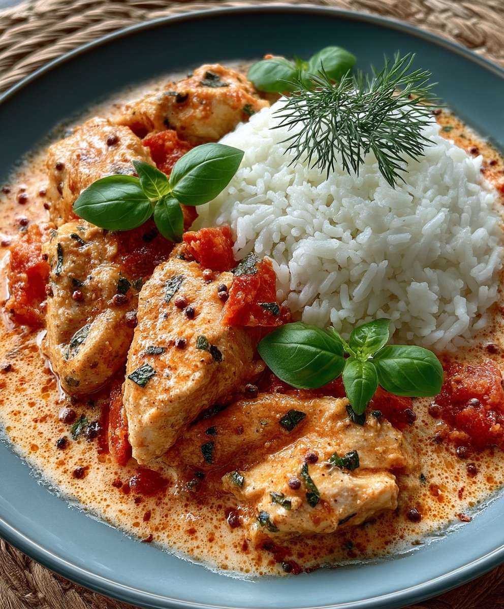 Tomaten Hähnchen mit Reis