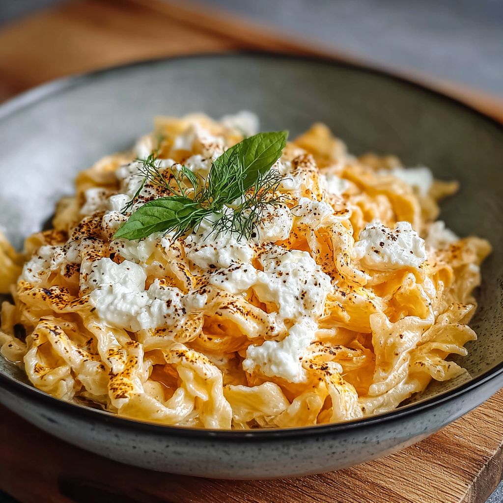 Protein Nudeln mit Hüttenkäse