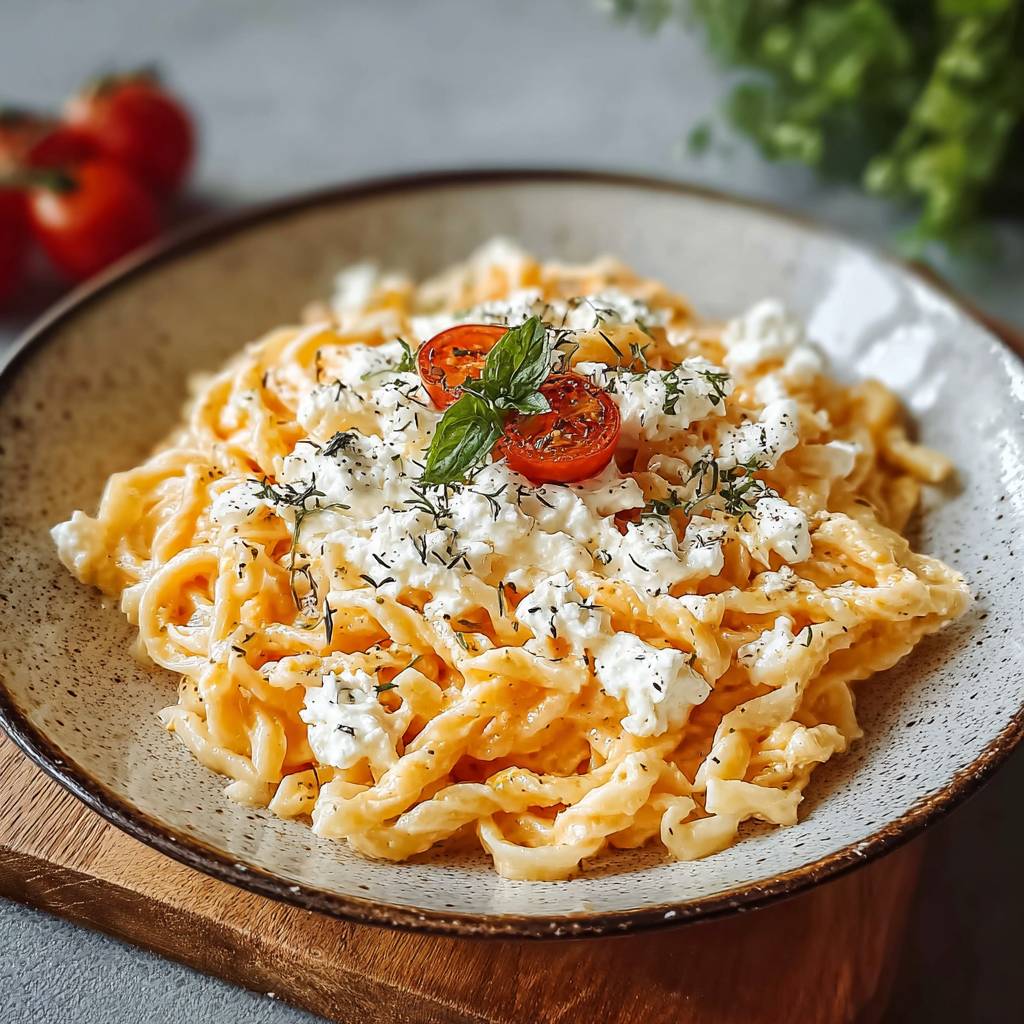 Protein Nudeln mit Hüttenkäse