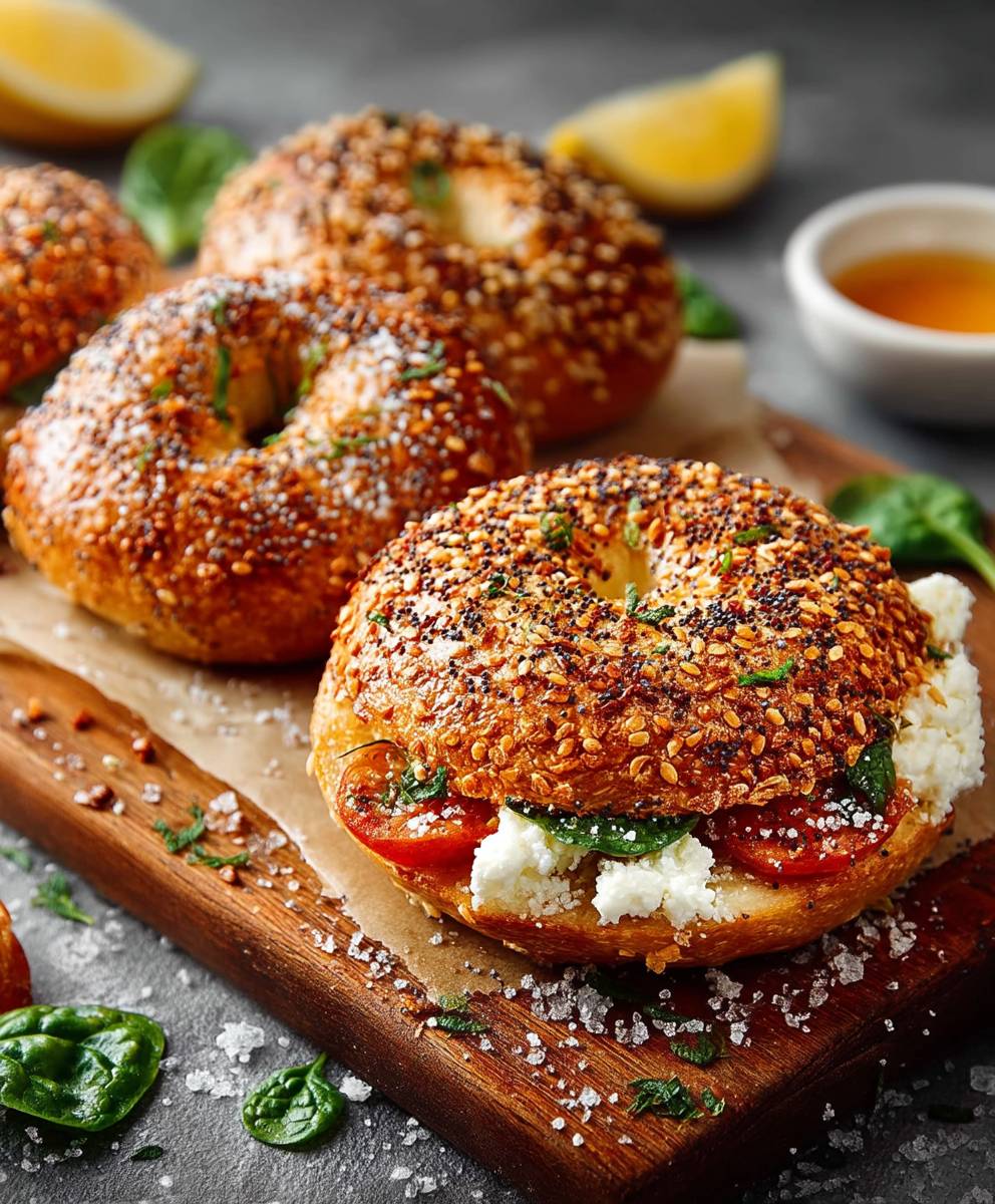 Protein Bagel Abendessen
