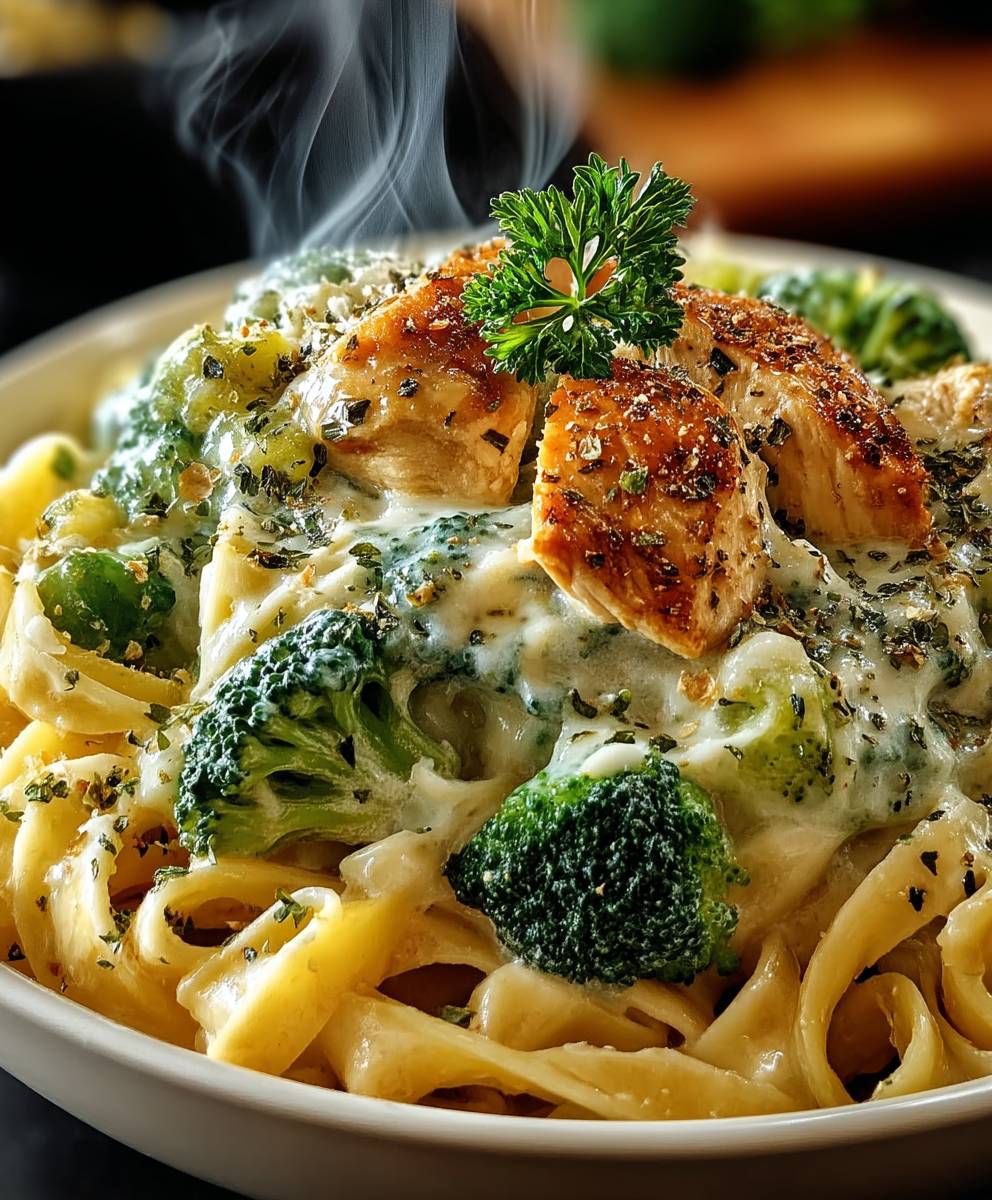 Hähnchen Brokkoli Alfredo Pasta