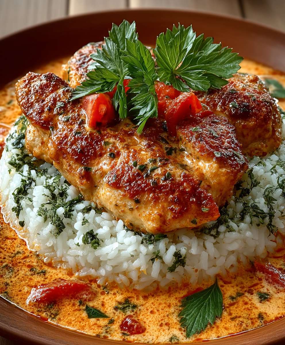 Tomaten Hähnchen mit Reis