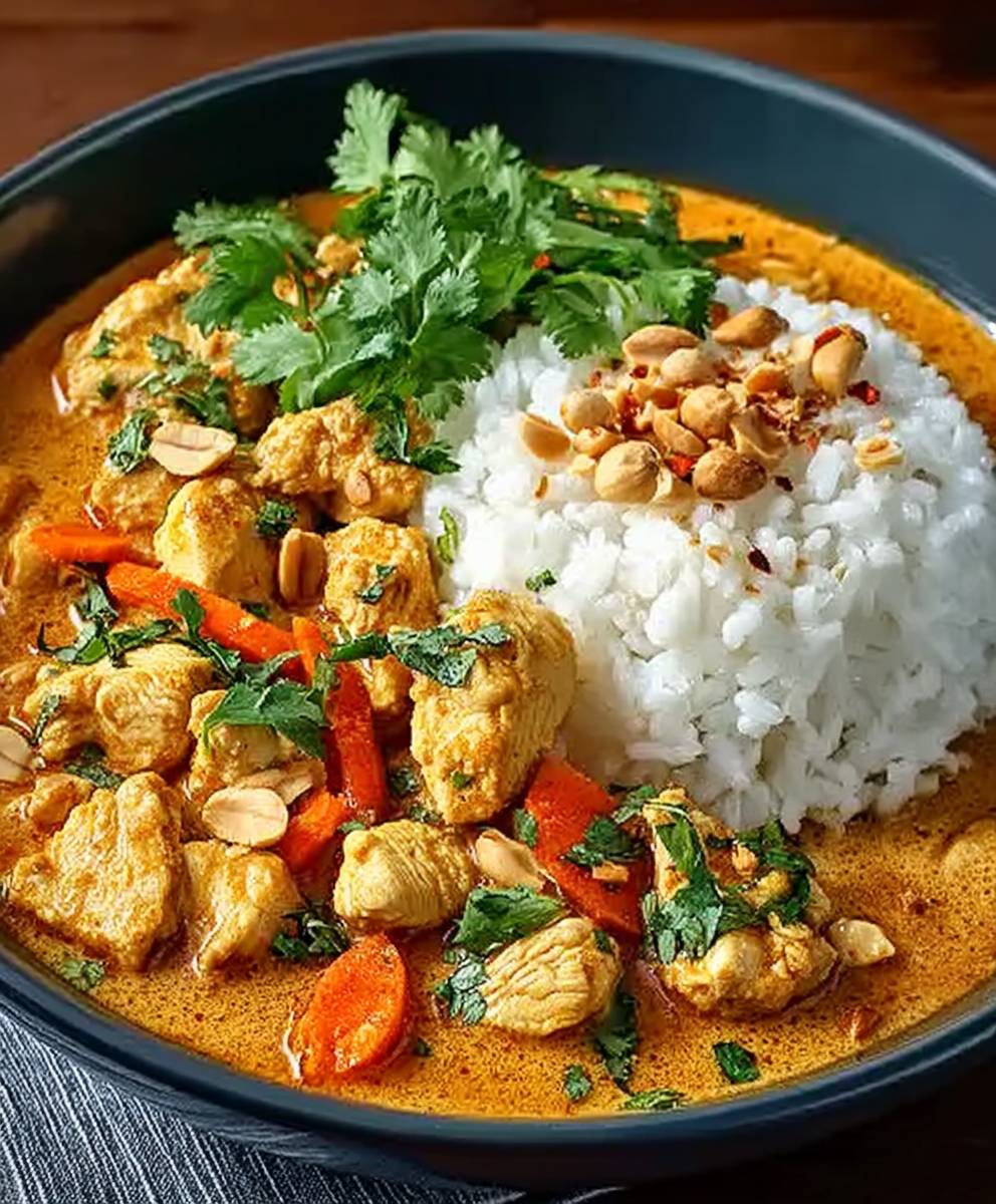 Thailändisches Erdnuss Curry Hähnchen
