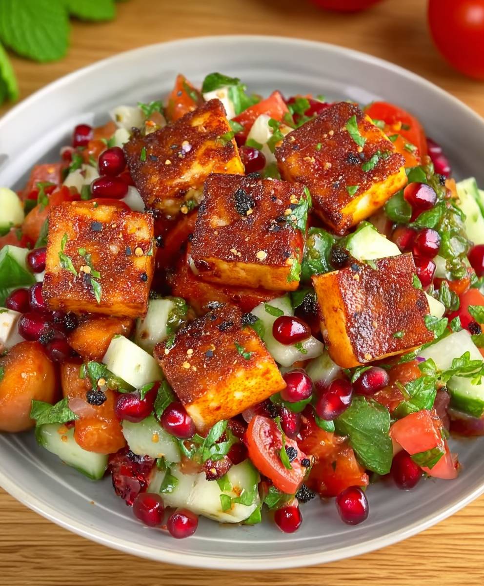 Halloumi Salat mit Granatapfel