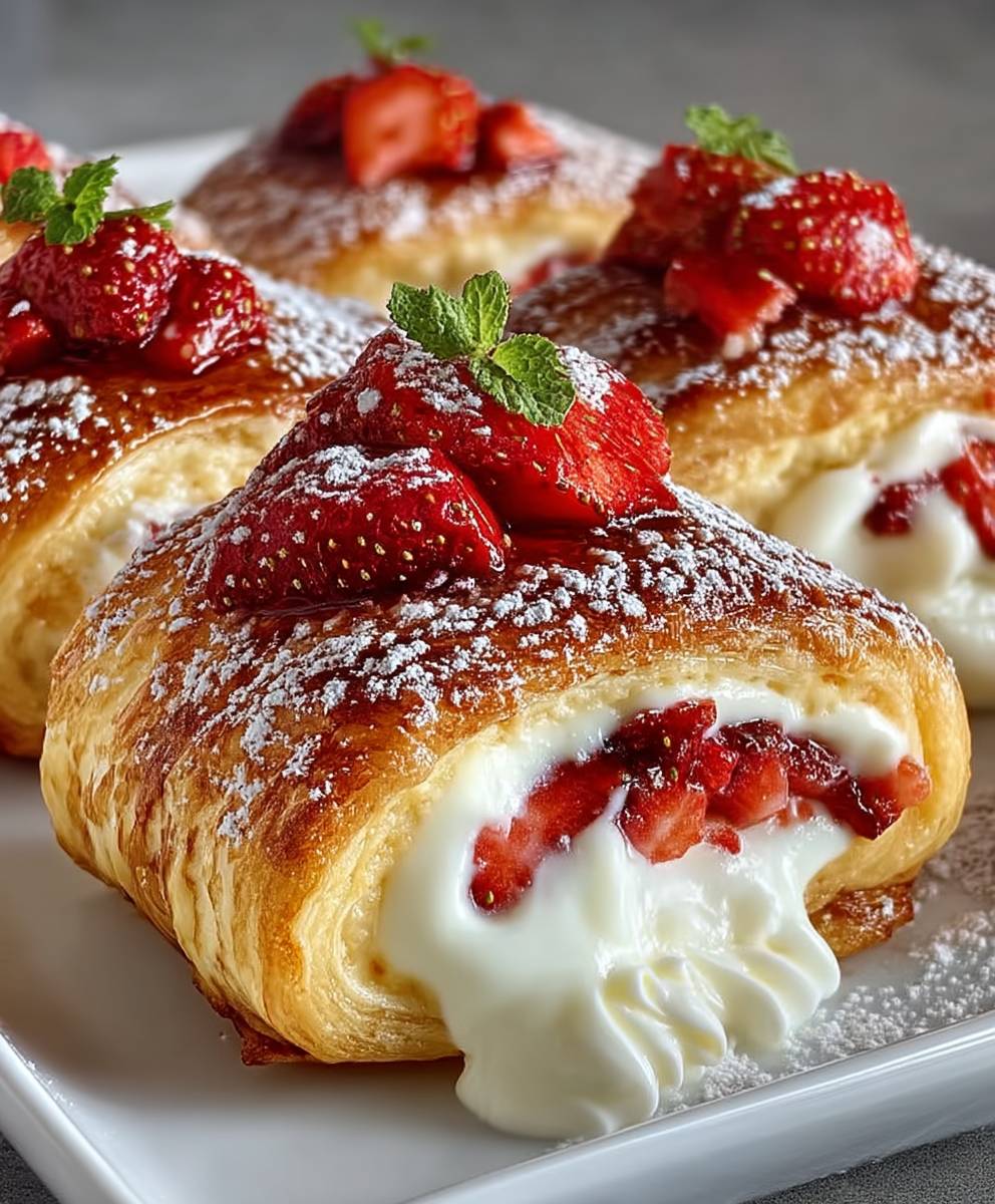 Erdbeer Cheesecake Rollen