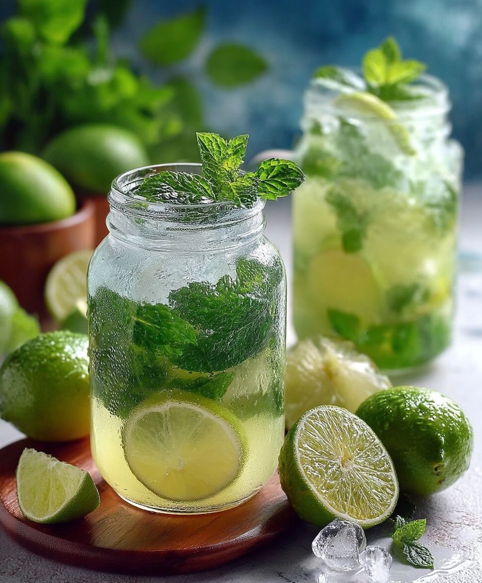 Limetten Limonade mit Minze