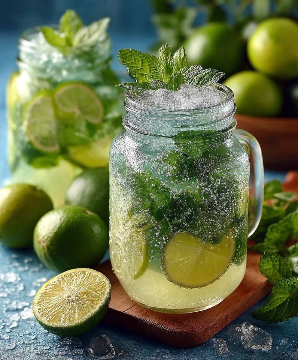 Limetten Limonade mit Minze
