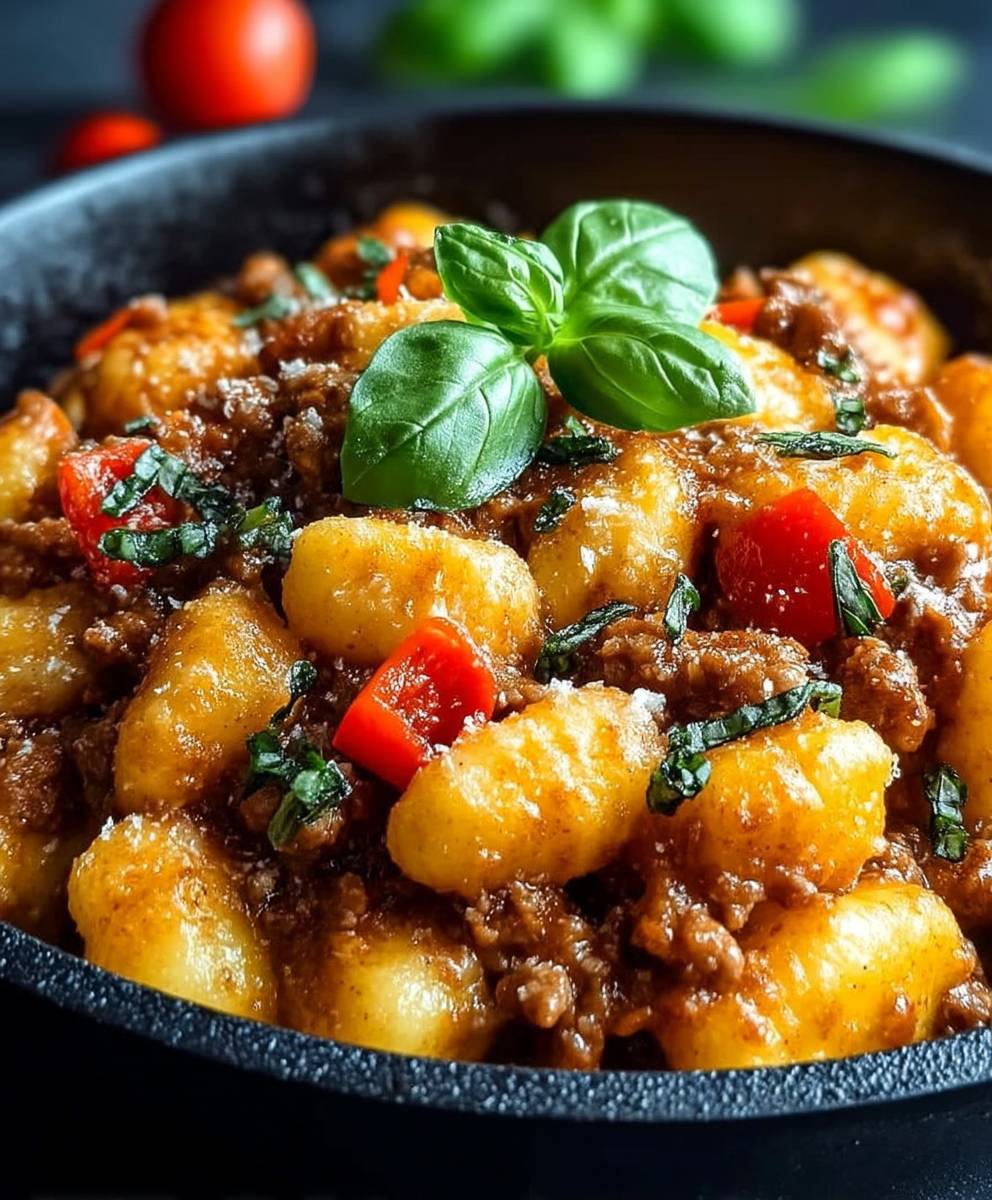 Gnocchi Pfanne Hackfleisch Paprika