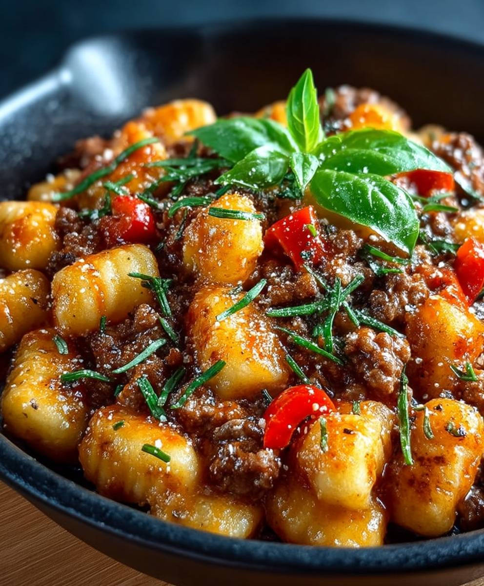 Gnocchi Pfanne Hackfleisch Paprika