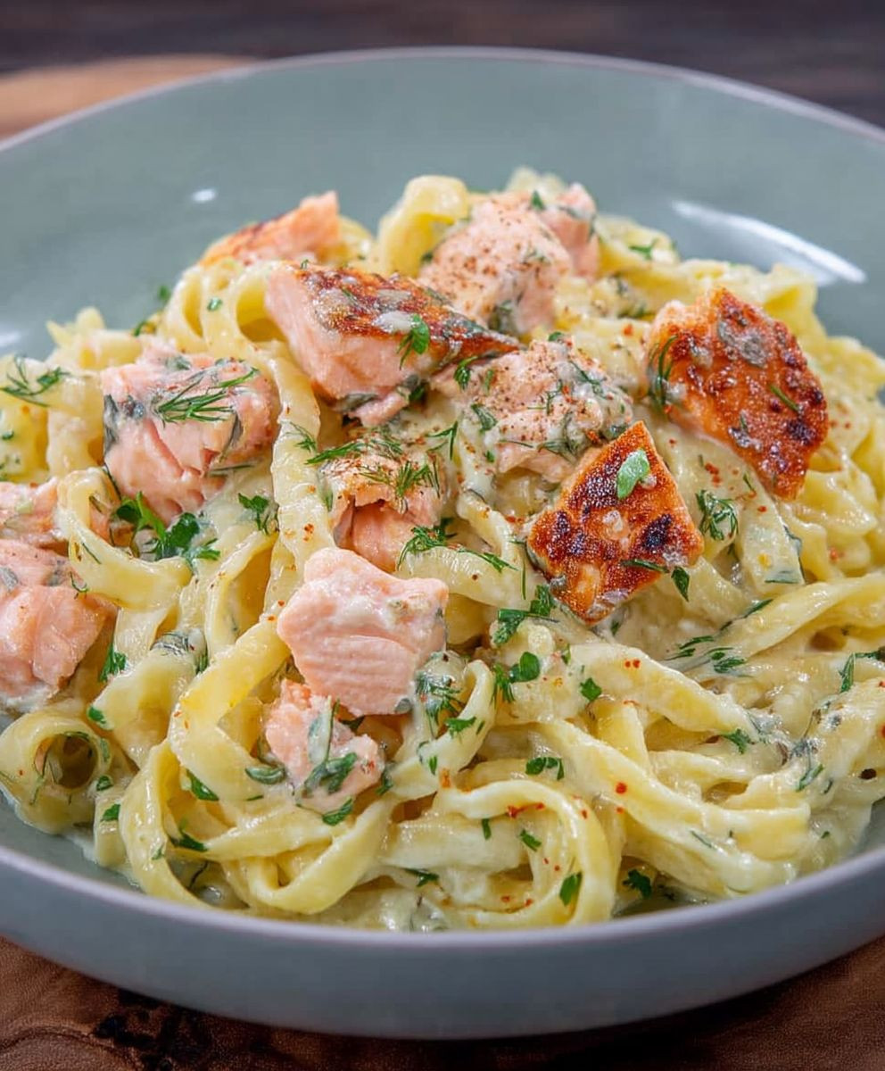 Lachs Pasta Sahnesoße einfach