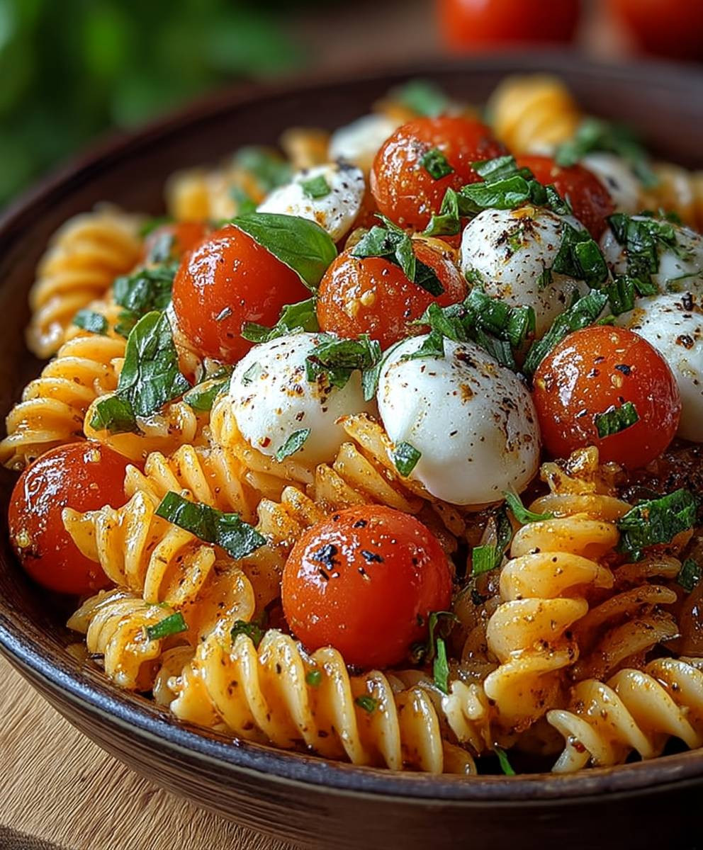 Caprese Pasta Salat Sommer