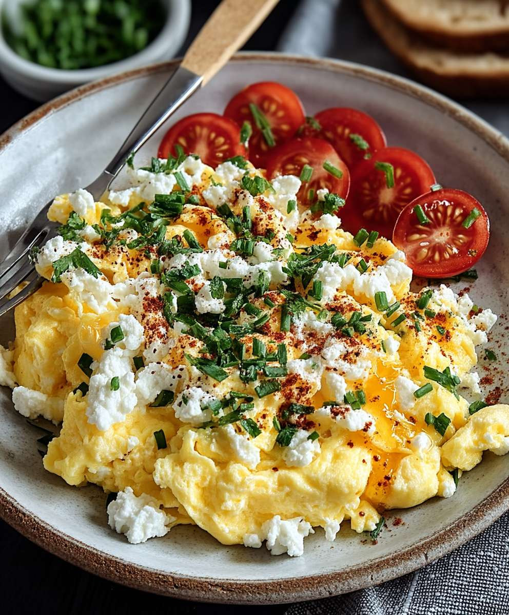 Rührei mit Hüttenkäse einfach zubereiten
