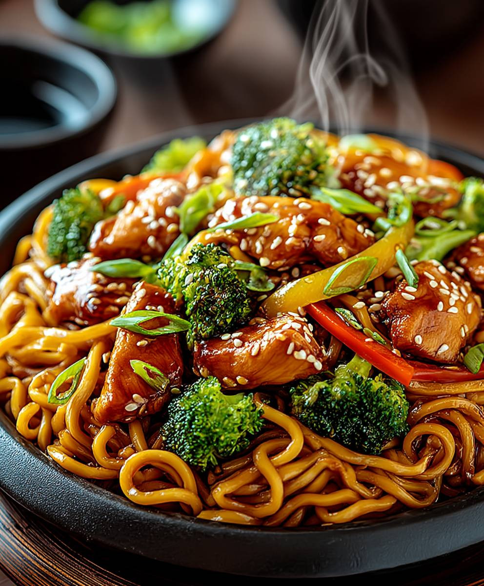 Hähnchen Teriyaki Nudeln