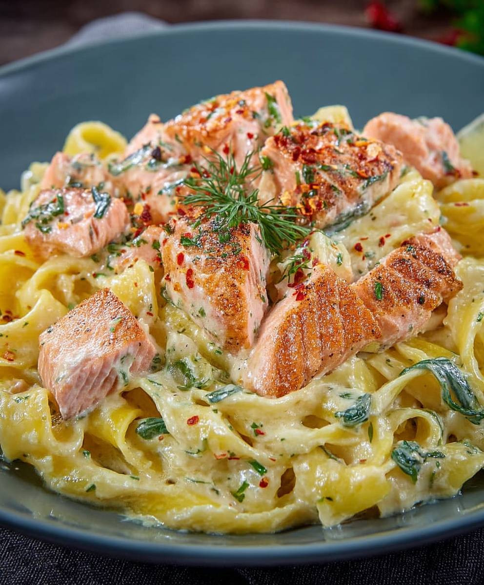Lachs Pasta Sahnesoße einfach