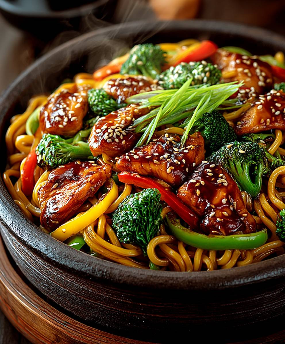 Hähnchen Teriyaki Nudeln