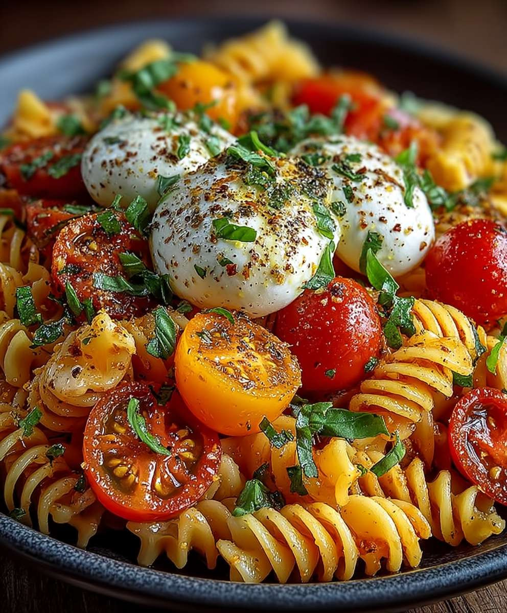 Caprese Pasta Salat Sommer