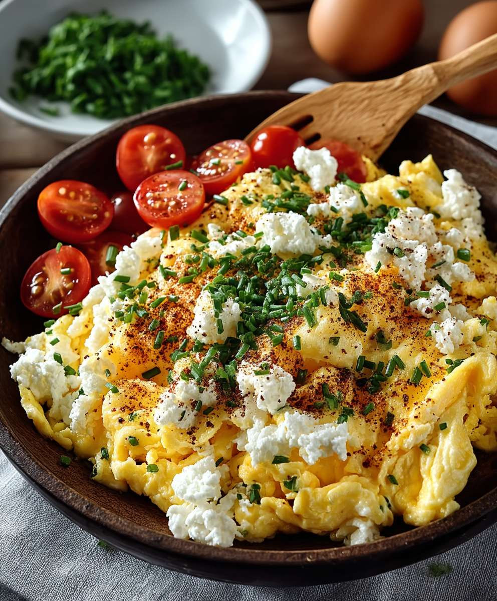 Rührei mit Hüttenkäse einfach zubereiten