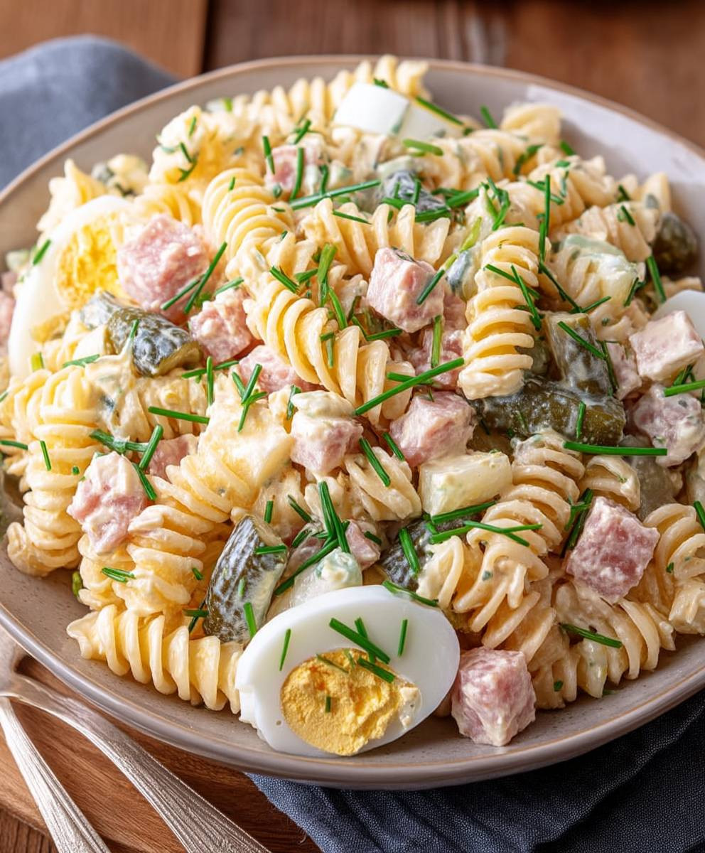 Klassischer Nudelsalat mit Mayo