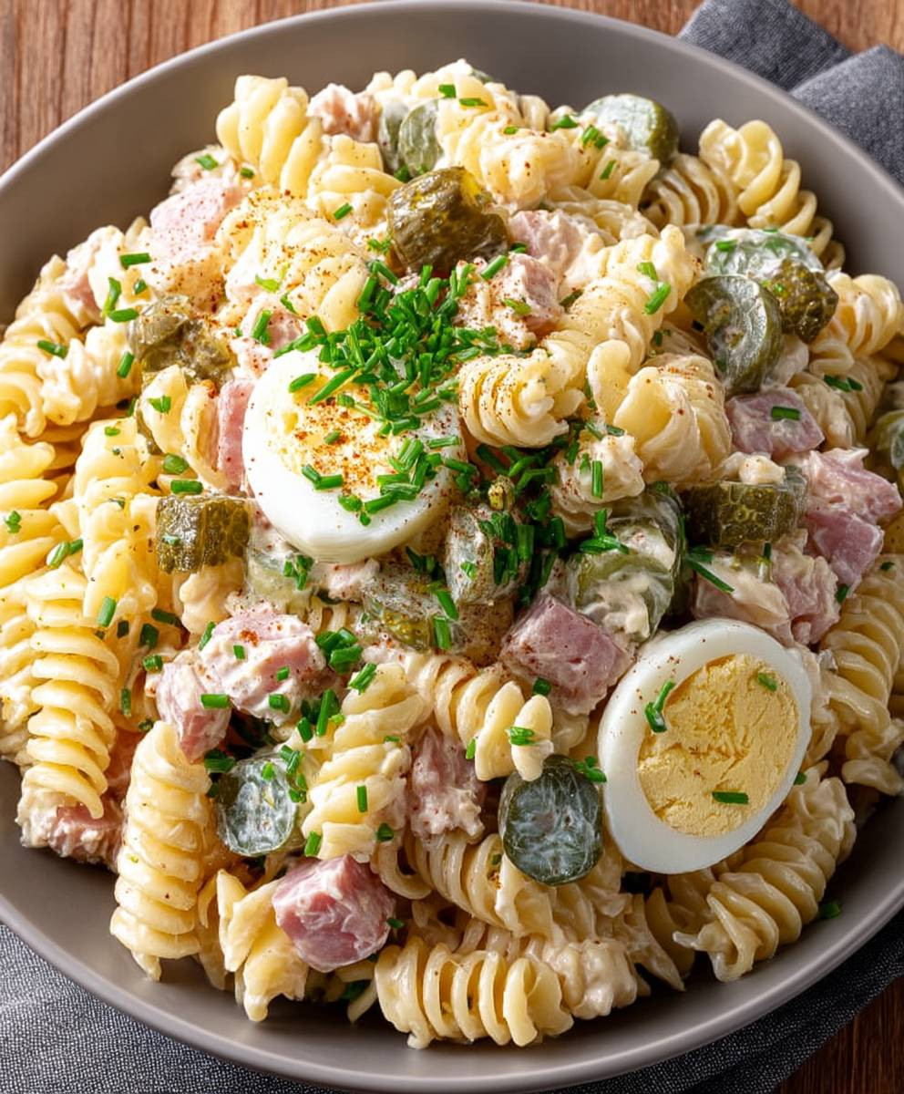 Klassischer Nudelsalat mit Mayo