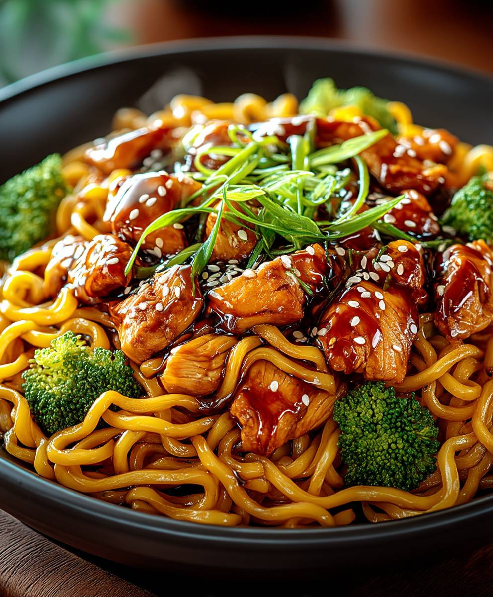 Hähnchen Teriyaki Nudeln