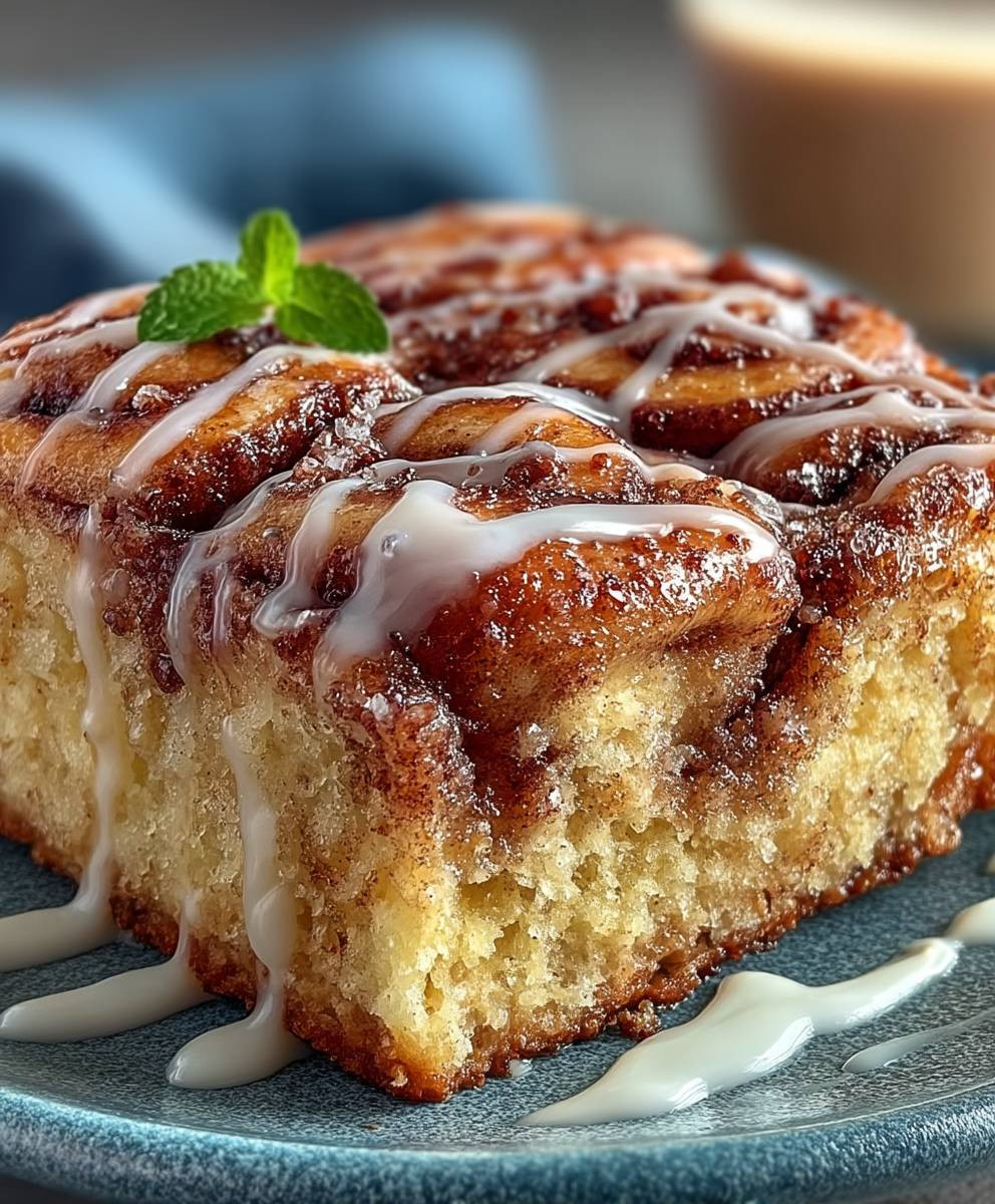 Zimtschneckenkuchen Vanilleglasur