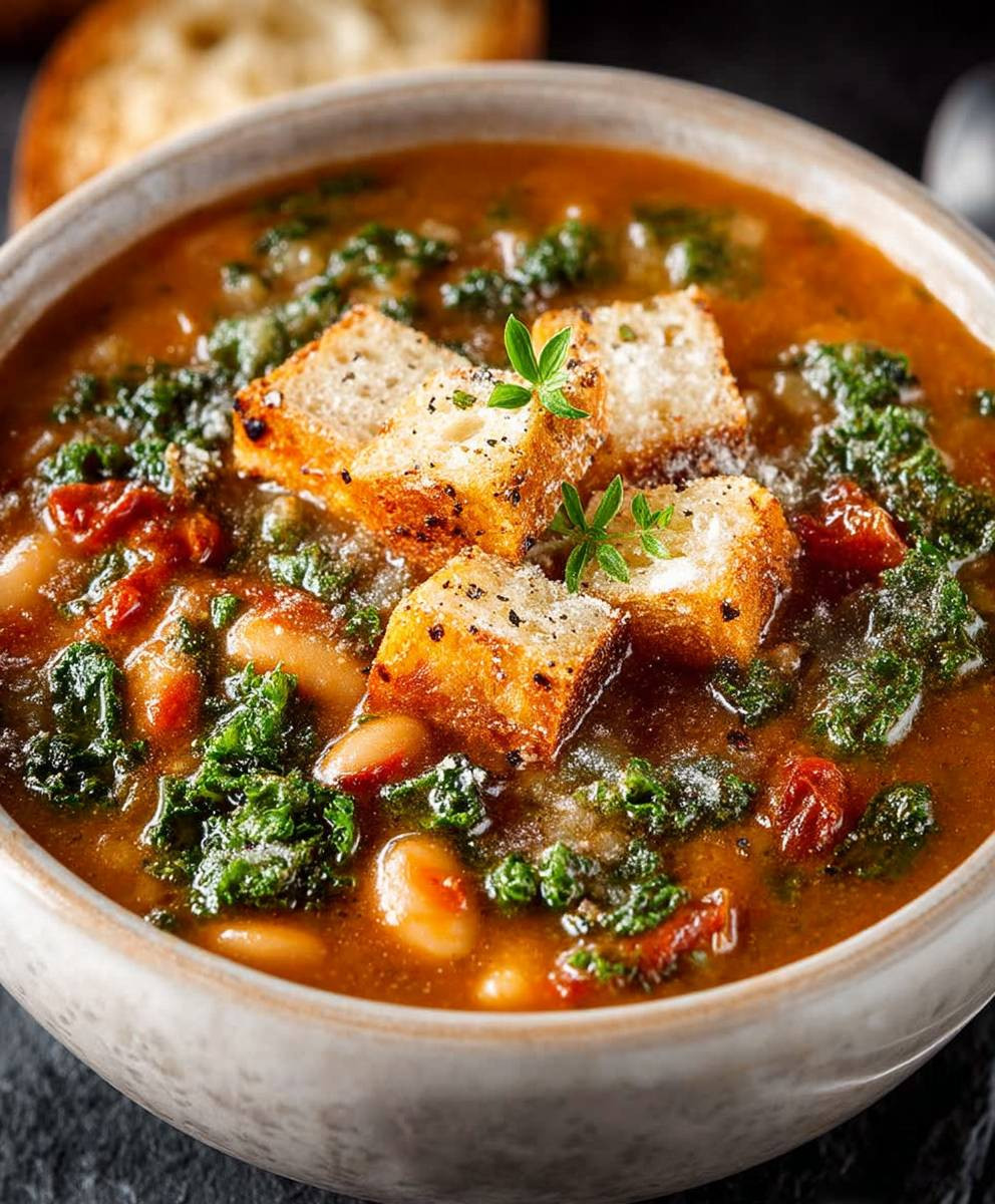 Italienische Ribollita Bohnensuppe