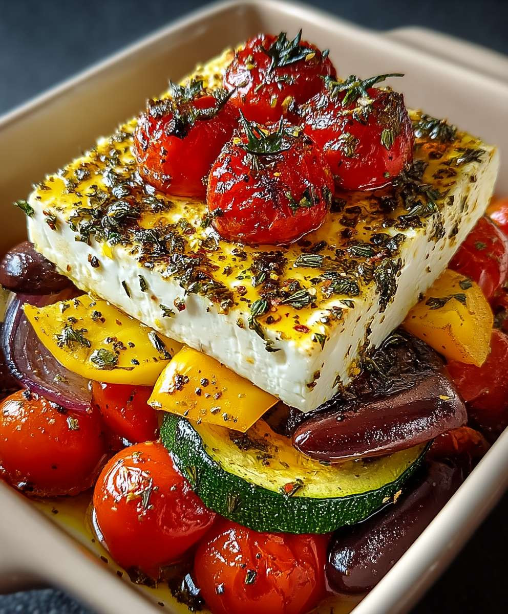 Gebackener Feta mediterranes Gemüse