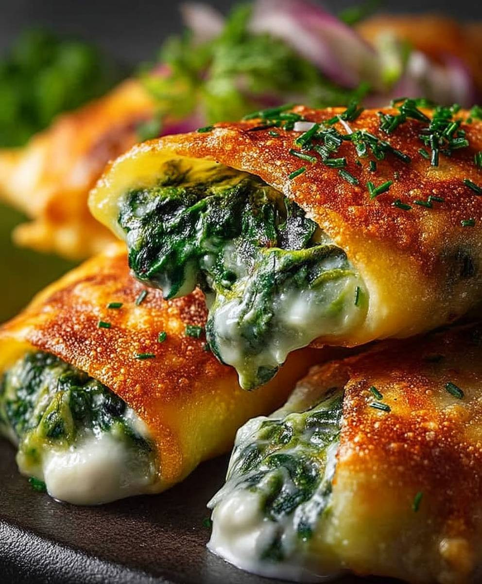 Vegane Kartoffeltaschen Spinat Frischkäse