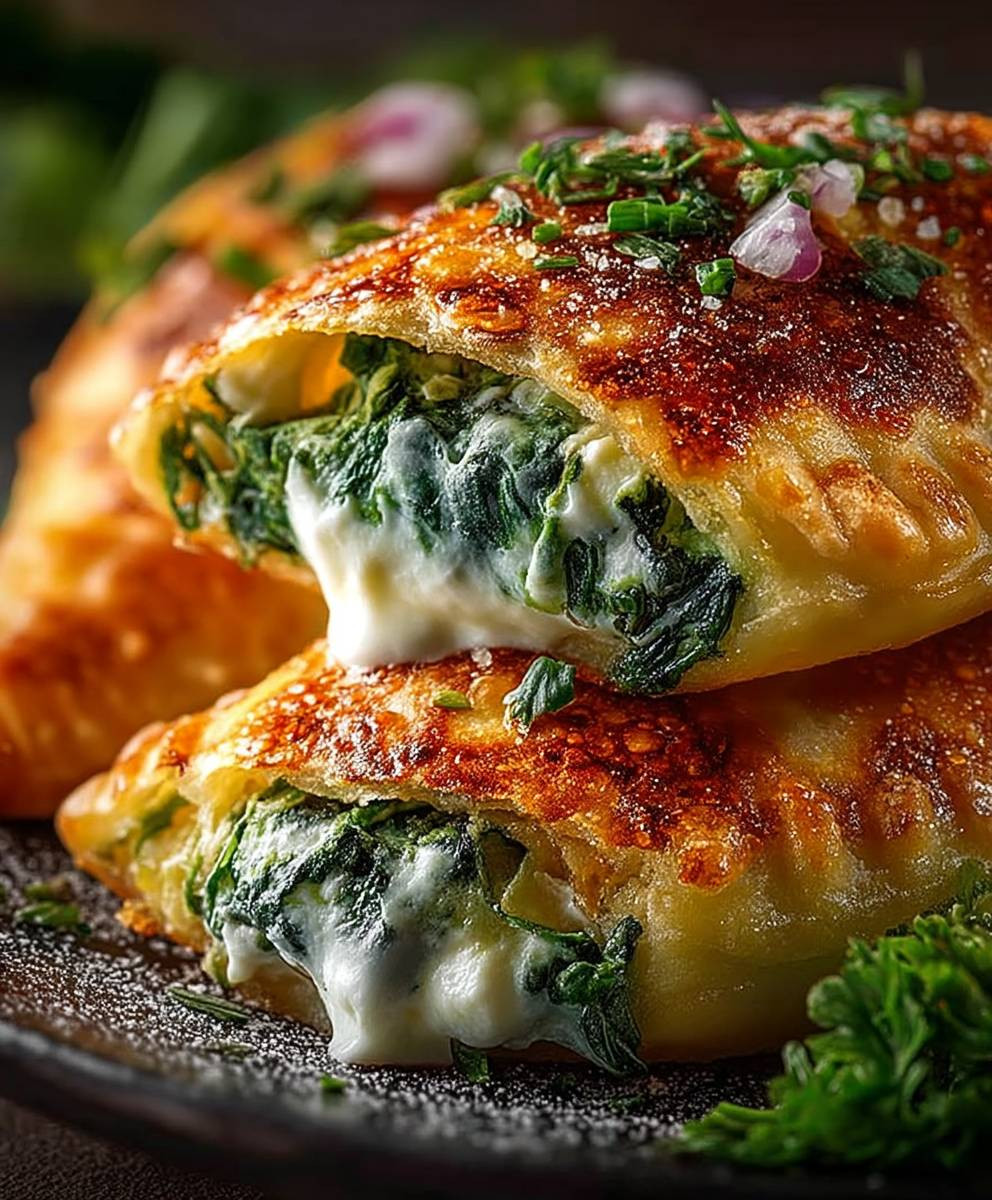 Vegane Kartoffeltaschen Spinat Frischkäse