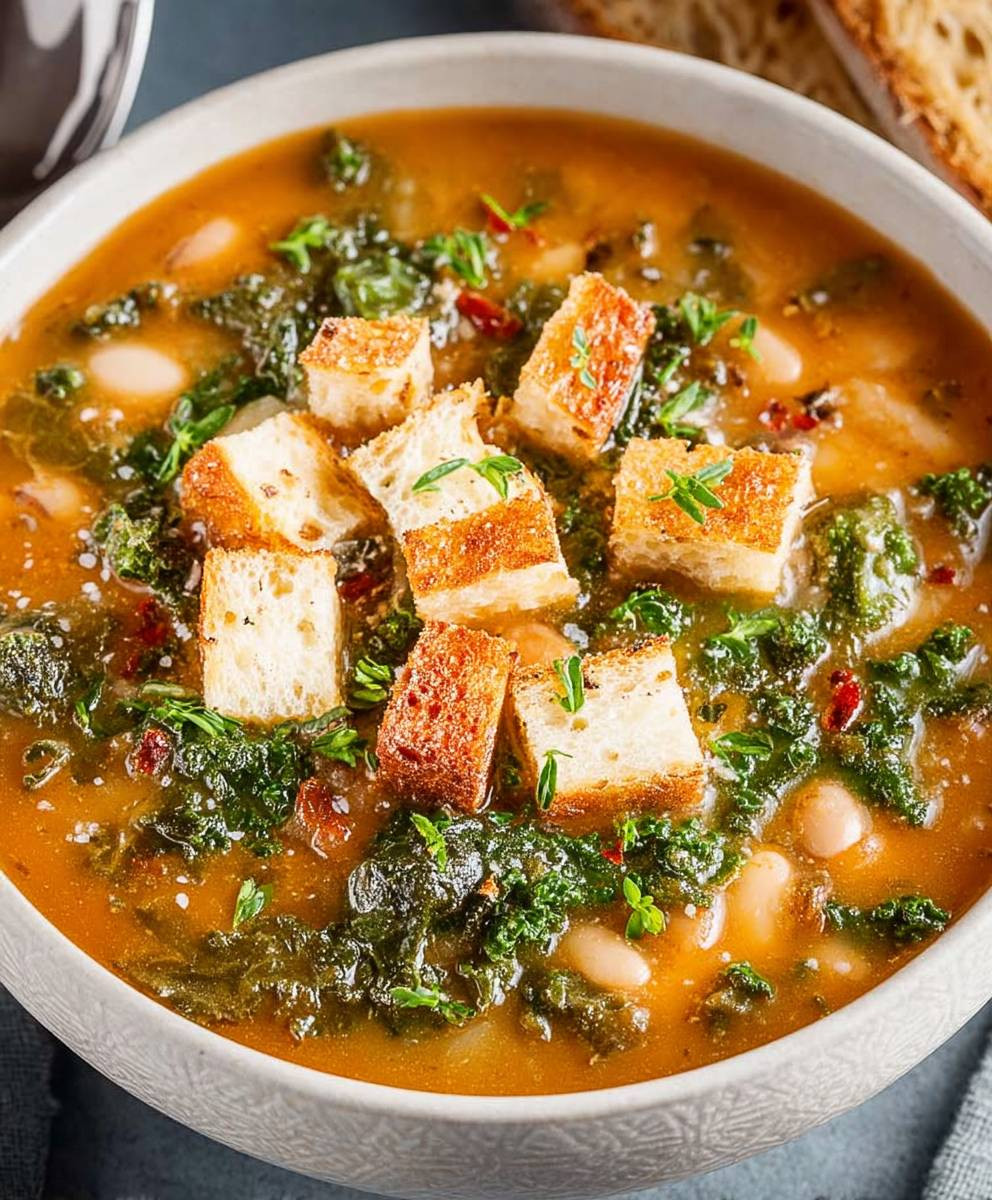 Italienische Ribollita Bohnensuppe