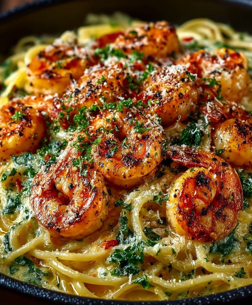 Cremige Garnelen Pasta