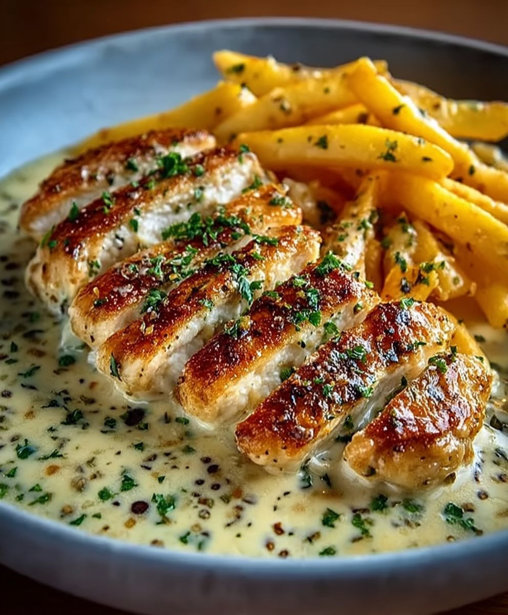 Hähnchenfilet cremiger Knoblauchsauce