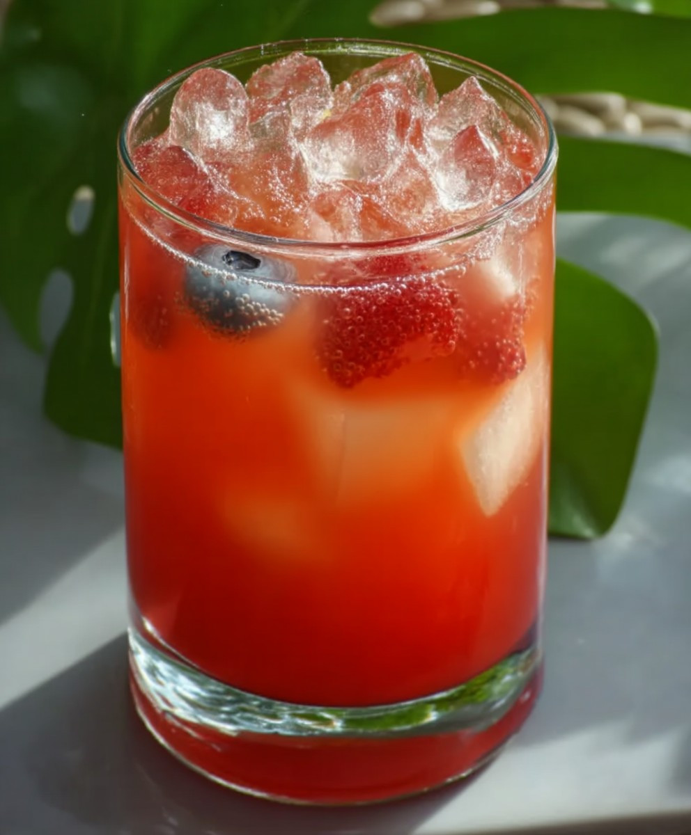 Eistee selber machen Beeren Melone