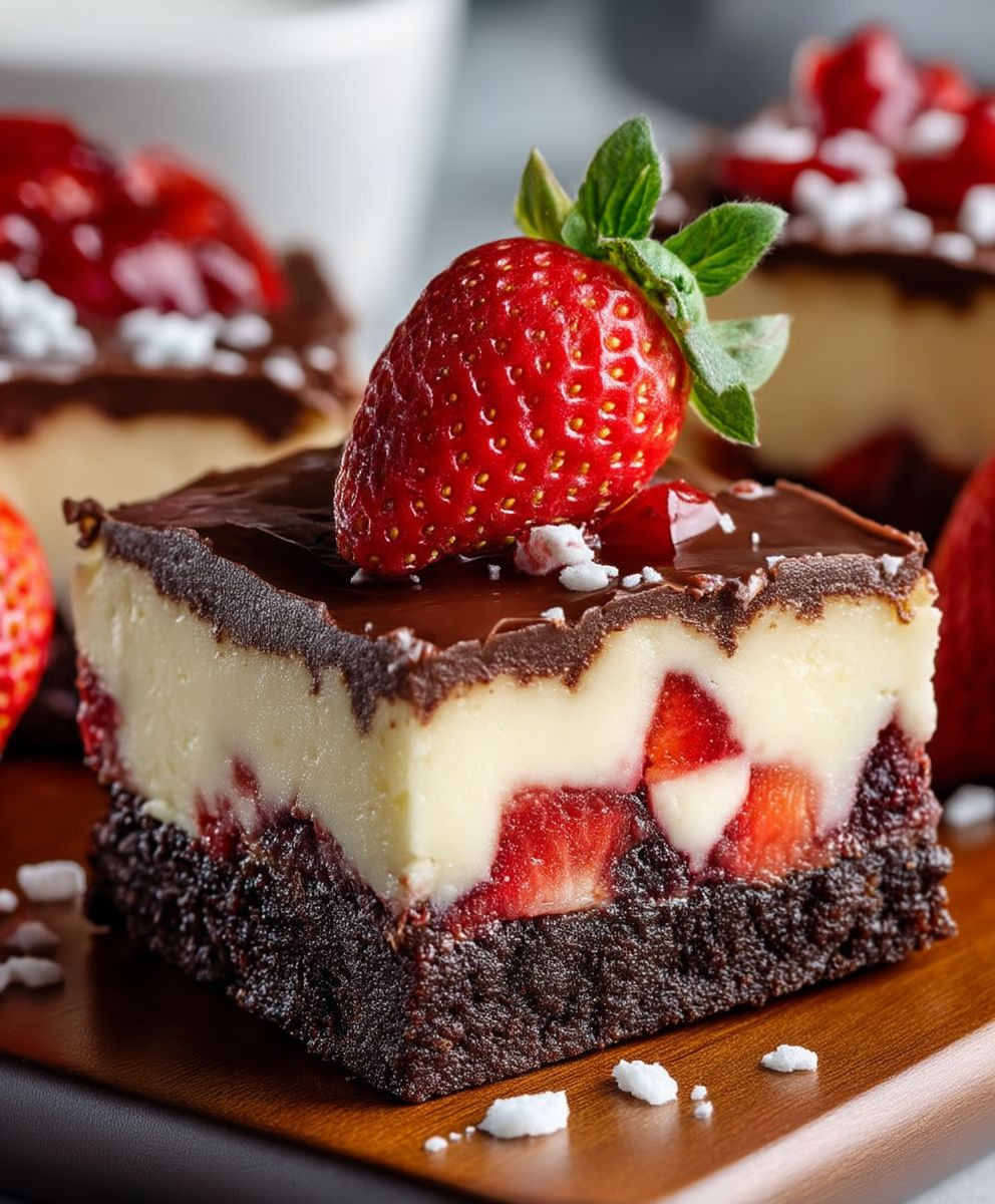 Erdbeer Cheesecake Brownies