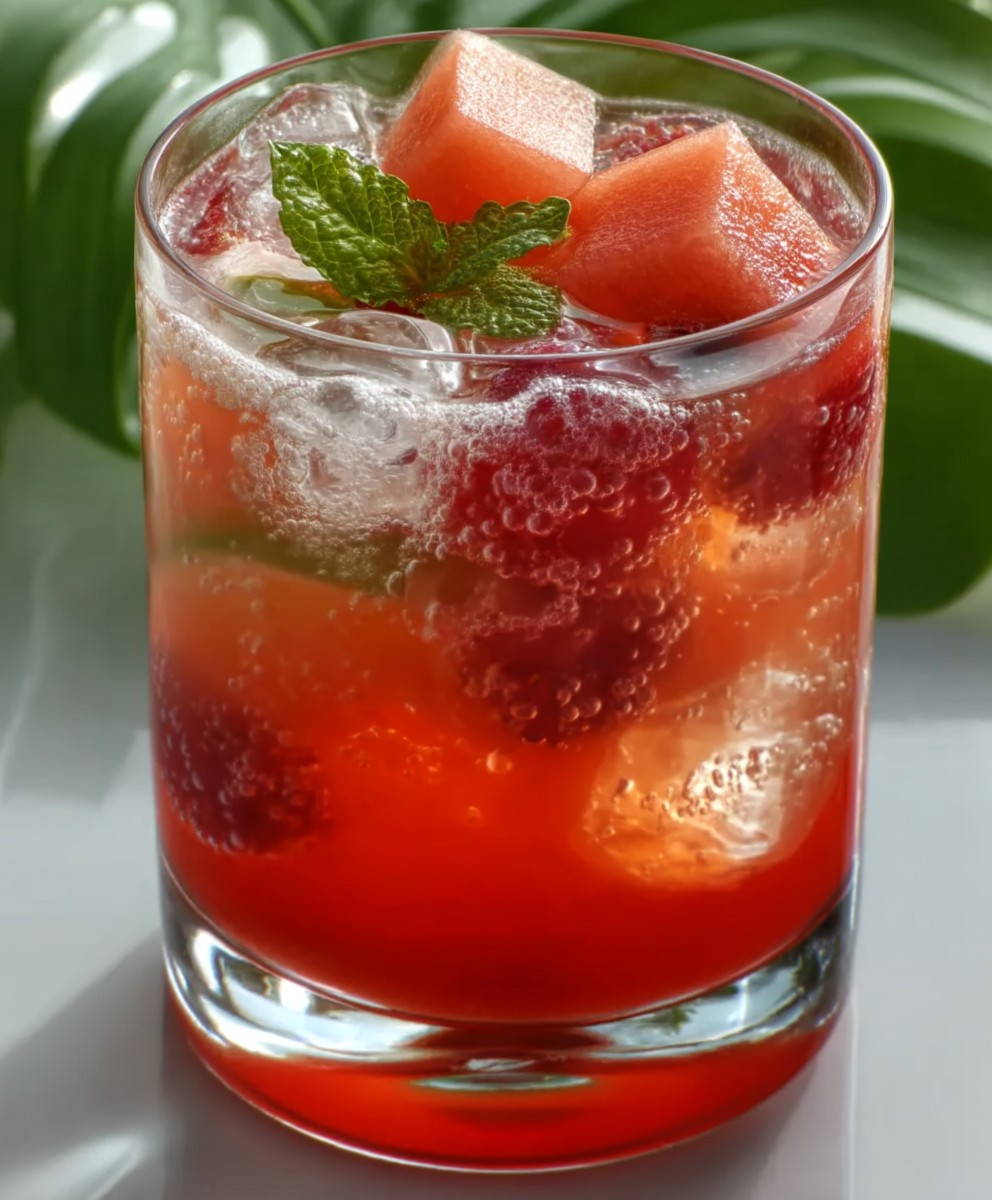 Eistee selber machen Beeren Melone