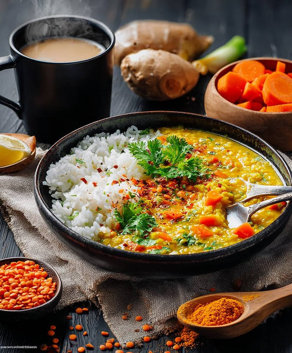 Schnelles Einfaches Linsencurry
