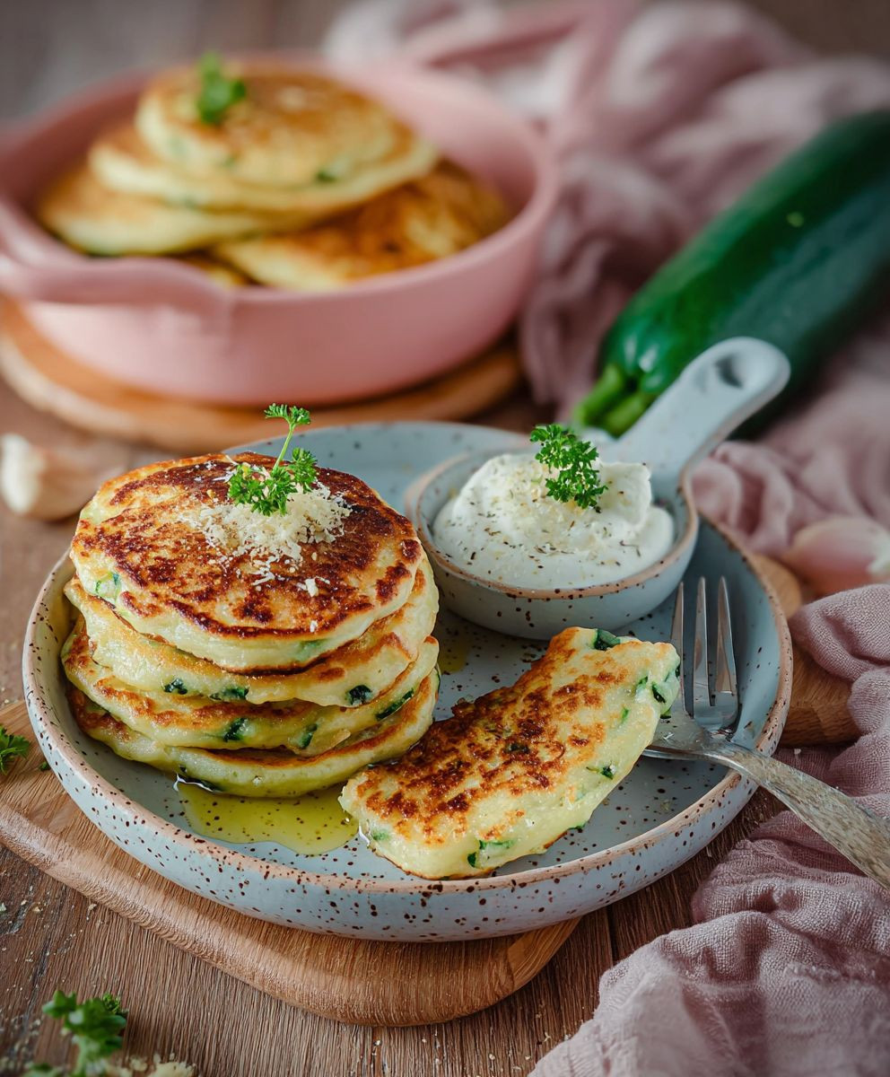 Zucchini Pancakes mit Parmesan
