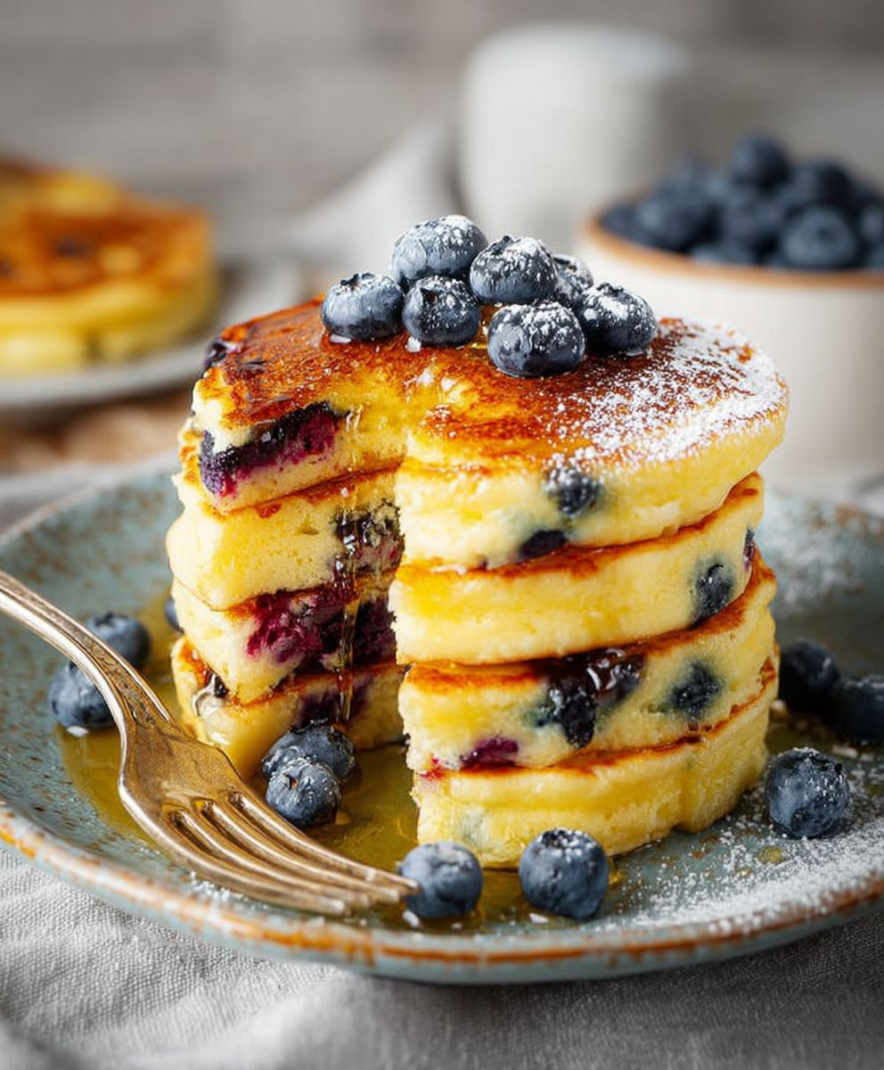 Blaubeer Pancakes mit Buttermilch