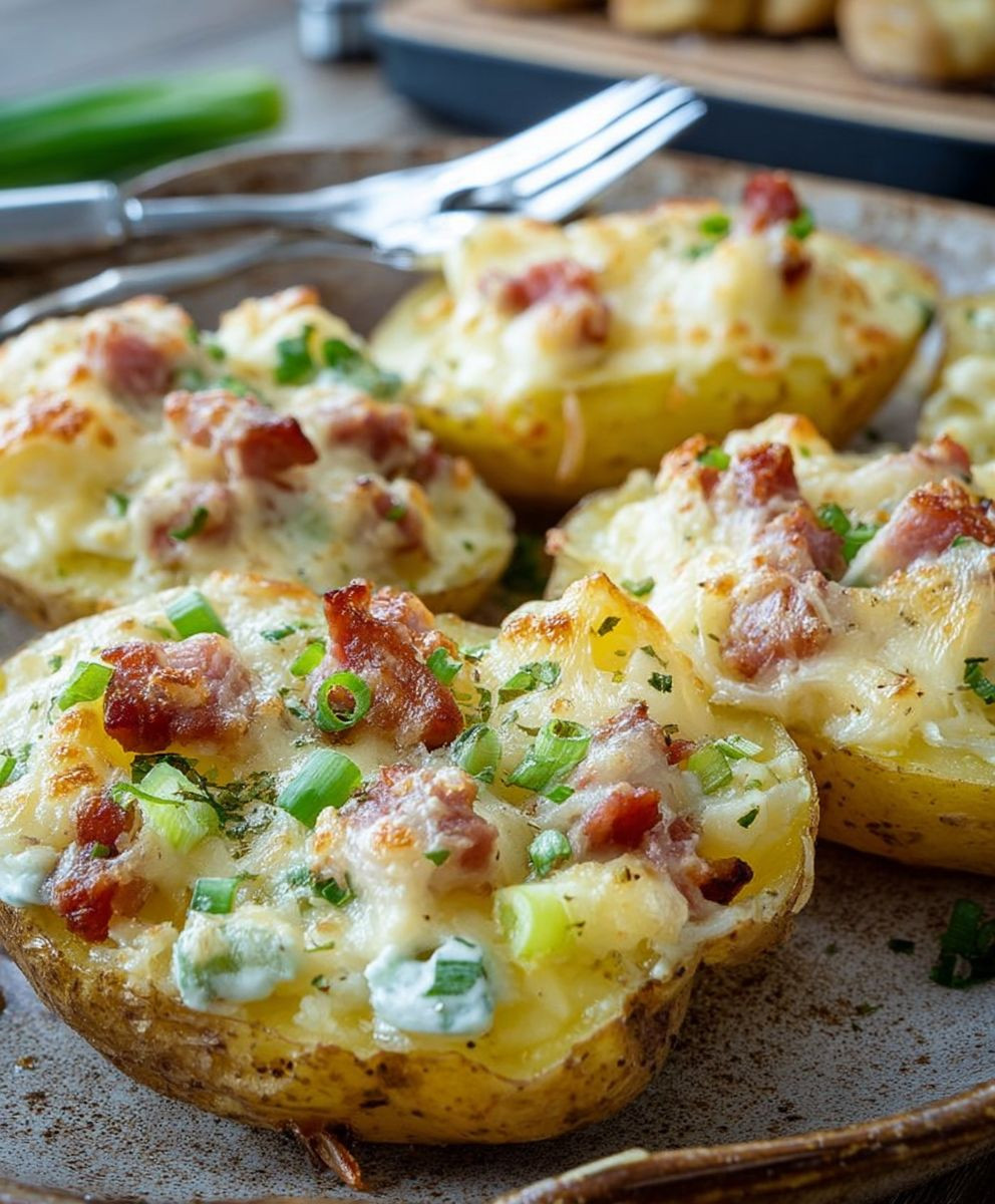 Gefüllte Kartoffeln Flammkuchen Art