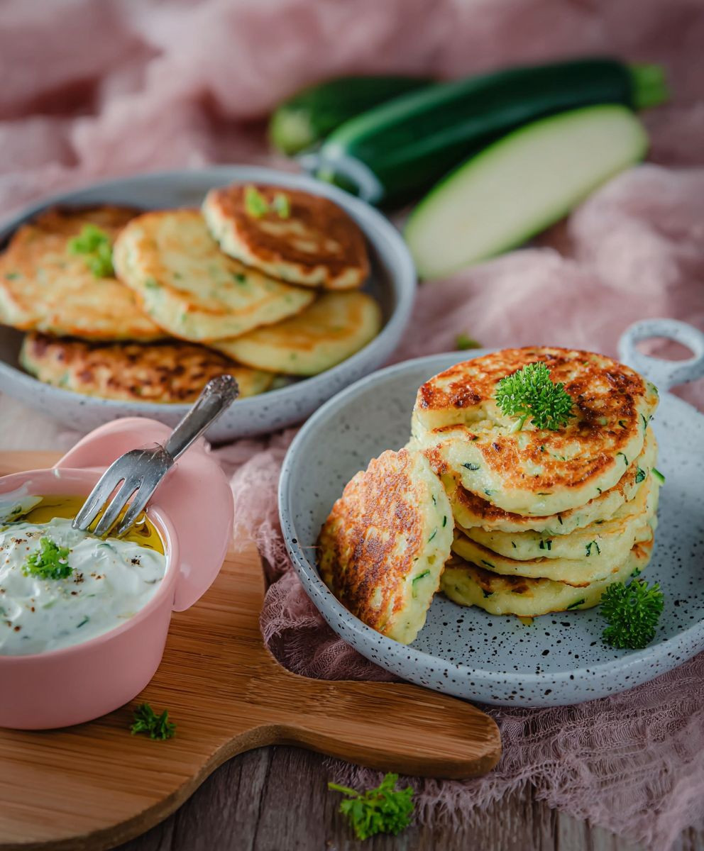 Zucchini Pancakes mit Parmesan