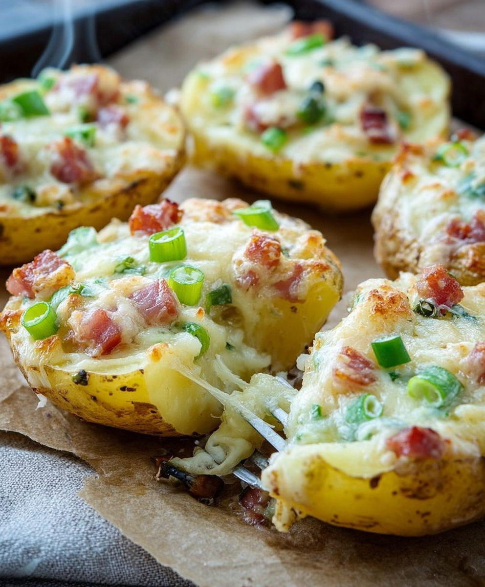 Gefüllte Kartoffeln Flammkuchen Art