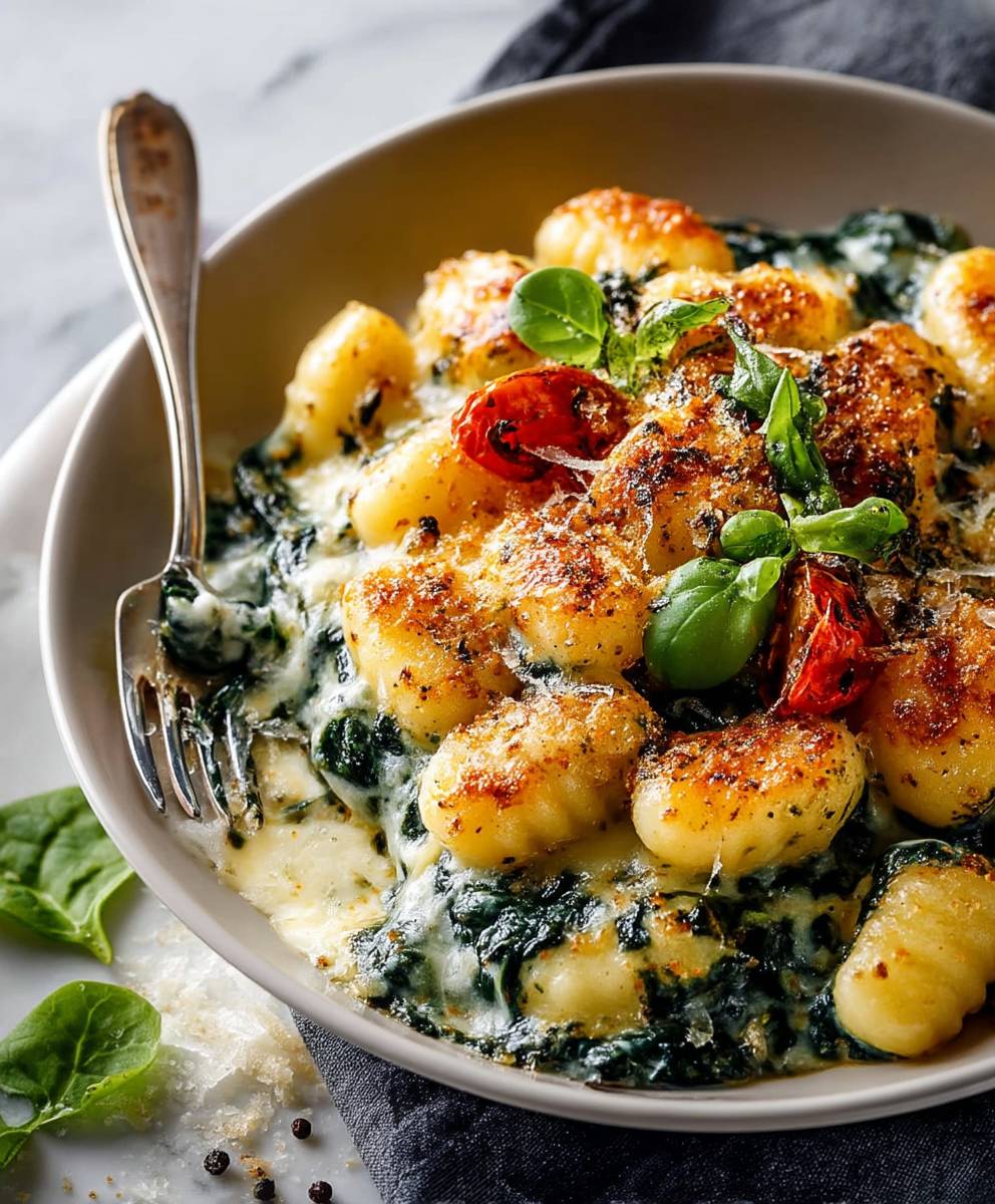 Cremige Pesto Spinat Gnocchi