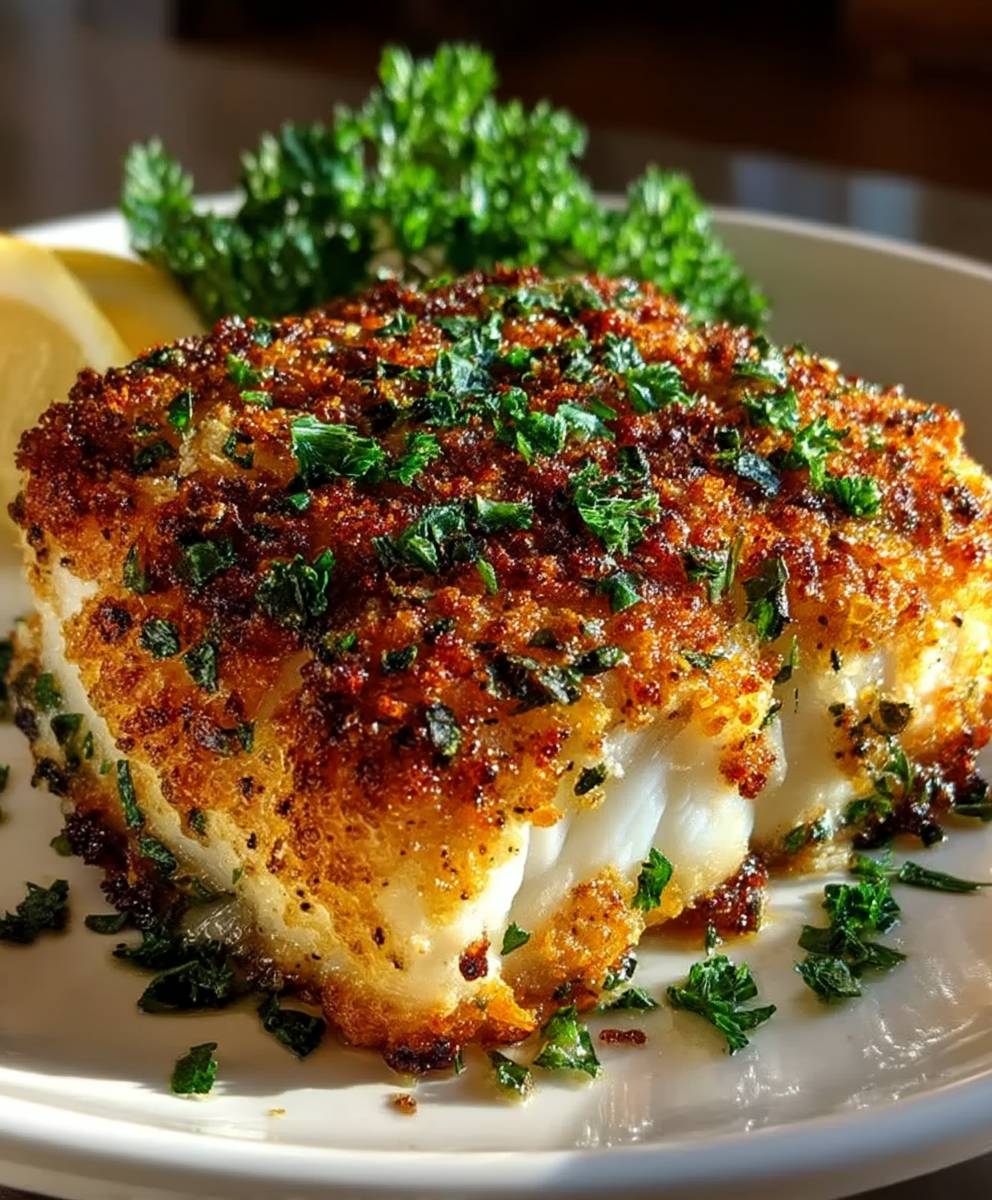 Knuspriger Heilbutt mit Parmesan