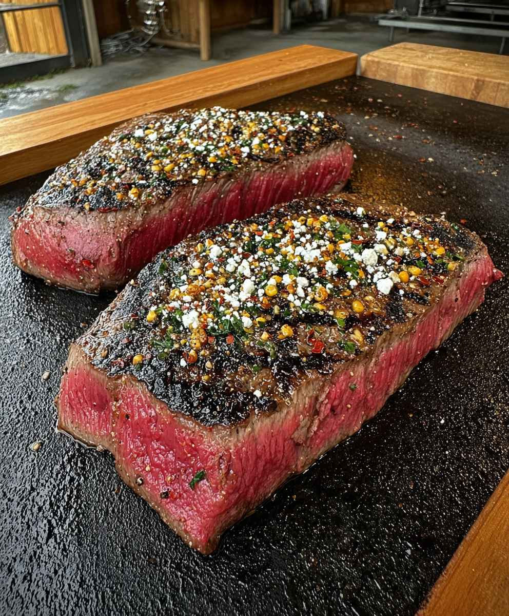 Gegrillte Elote Steak Tacos